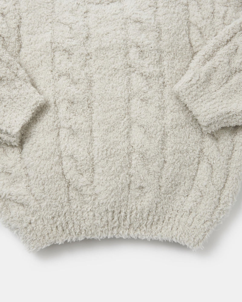 7AM - Boxy Sweater Cable - Fuzzy Mother & Baby Ecru 1 - 2T