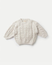 7AM - Boxy Sweater Cable - Fuzzy Mother & Baby Ecru 1 - 2T