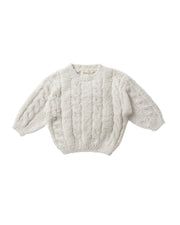 7AM - Boxy Sweater Cable - Fuzzy Mother & Baby Ecru 1 - 2T