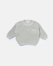 7AM - Boxy Sweater - Chunky Tennis Mother & Baby Navy, Pearl Grey 6 - 12M