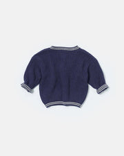 7AM - Boxy Sweater - Chunky Tennis Mother & Baby Pearl Grey, Ecru 6 - 12M
