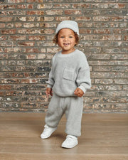 7AM - Boxy Sweater - Chunky Tennis Mother & Baby Pearl Grey, Ecru 6 - 12M