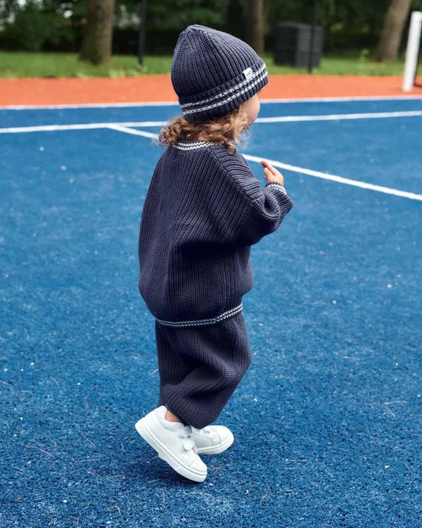 7AM - Boxy Sweater - Chunky Tennis Mother & Baby Pearl Grey, Ecru 6 - 12M