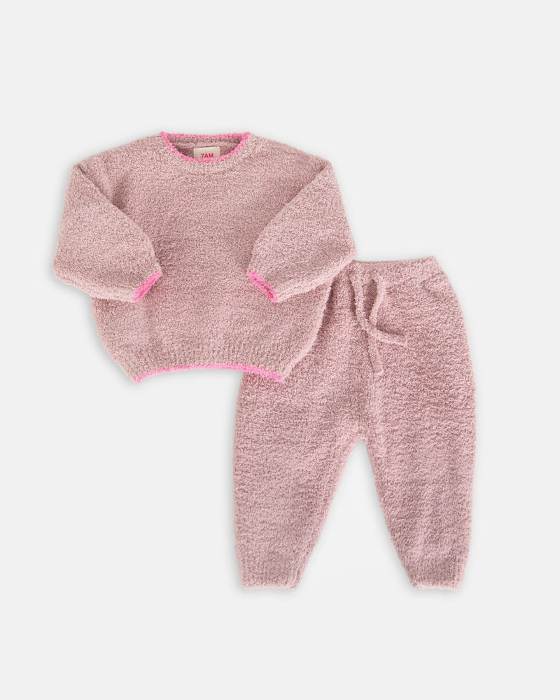 7AM - Boxy Sweater - Fuzzy Mother & Baby Ash Rose 1 - 3M
