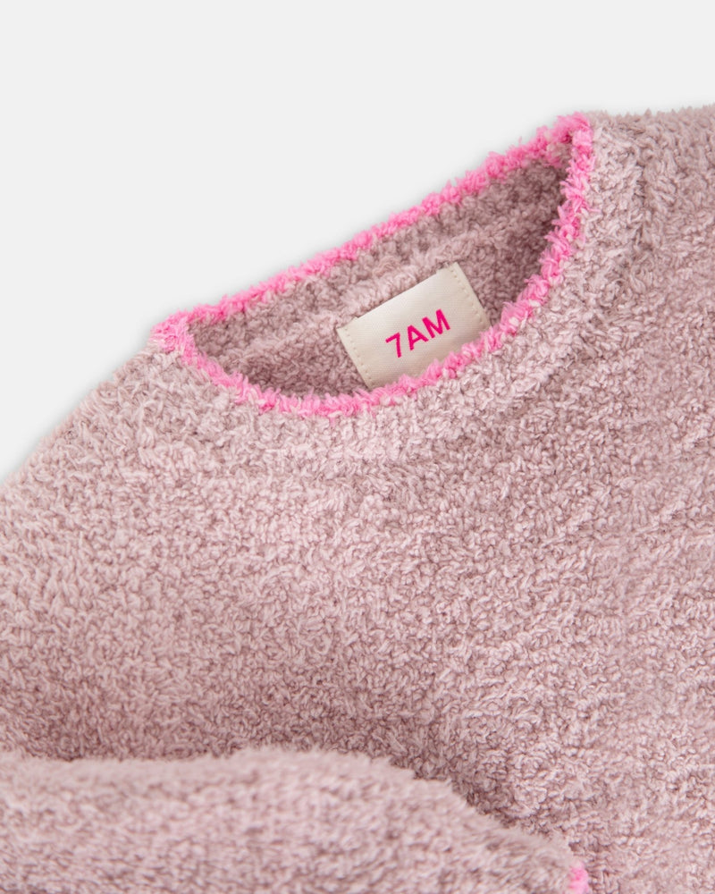 7AM - Boxy Sweater - Fuzzy Mother & Baby Ash Rose 1 - 3M