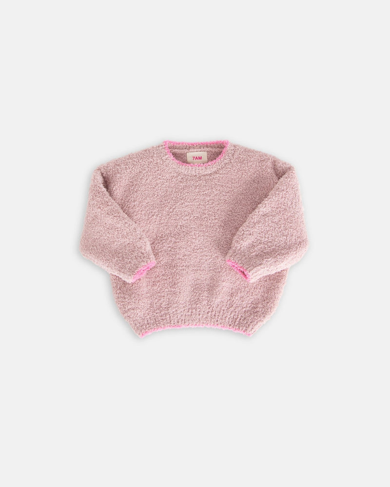 7AM - Boxy Sweater - Fuzzy Mother & Baby Ash Rose 1 - 3M