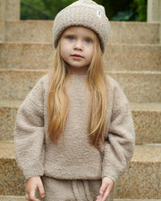 7AM - Boxy Sweater - Fuzzy Mother & Baby Taupe 1 - 3M