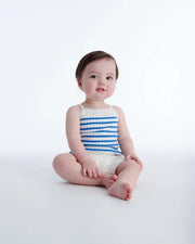7AM - Camisole Marinière - Ribbed Mother & Baby Seashell/Blue Stripes 0_3M