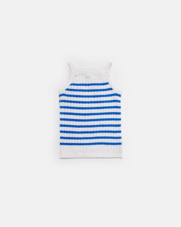 7AM - Camisole Marinière - Ribbed Mother & Baby Seashell/Blue Stripes 0_3M