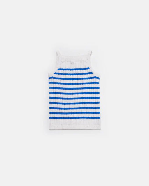 7AM - Camisole Marinière - Ribbed Mother & Baby Seashell/Blue Stripes 0_3M