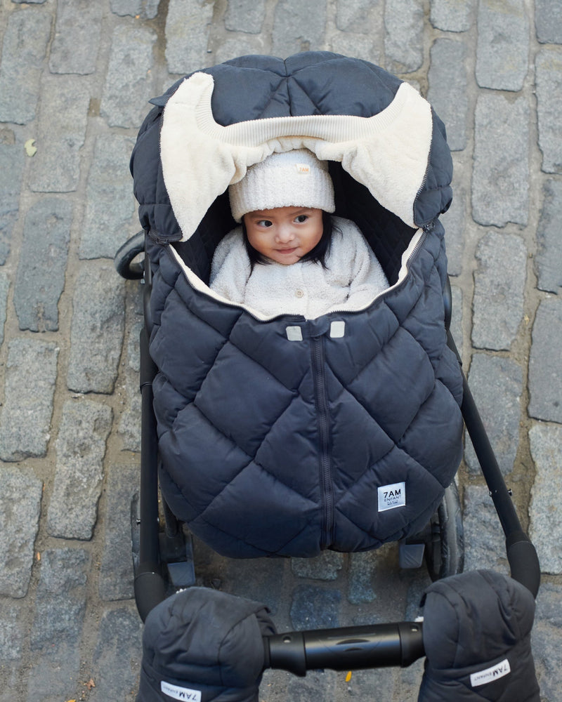 7AM - Car Seat Cocoon - Benji Sherpa - Smokey - 0_12M Mother & Baby Smokey
