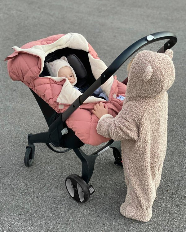 7AM - Car Seat Cocoon - Benji Sherpa - Smokey - 0_12M Mother & Baby Smokey