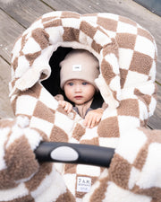 7AM - Car Seat Cocoon - Checker Berber - Print Checkers Tan - 0 - 12M Mother & Baby