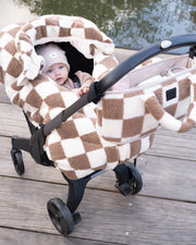 7AM - Car Seat Cocoon - Checker Berber - Print Checkers Tan - 0 - 12M Mother & Baby