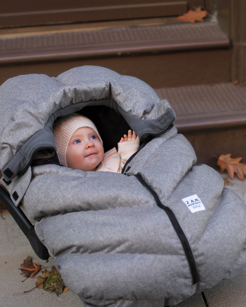 7AM - Car Seat Cocoon - Heathers - Heather Grey - 0 - 12M Mother & Baby