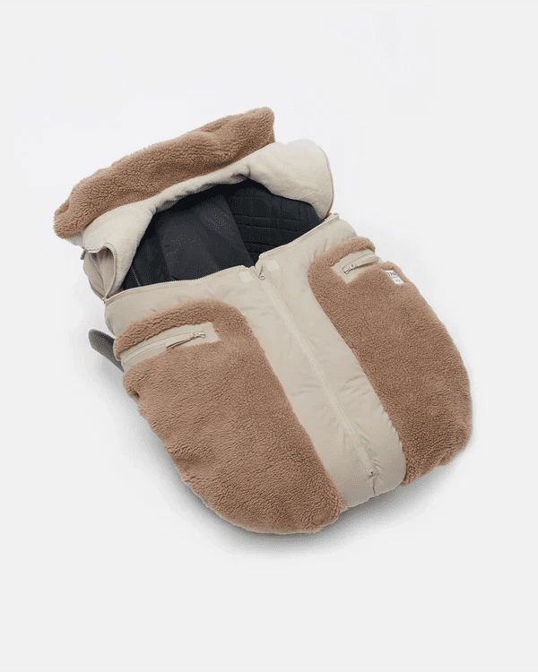 7AM - Car Seat Cocoon - Oat, Applique Cacao - 0 - 12M Mother & Baby