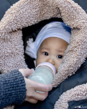 7AM - Car Seat Cocoon - Teddy Applique - Applique Oatmeal - 0 - 12M Mother & Baby