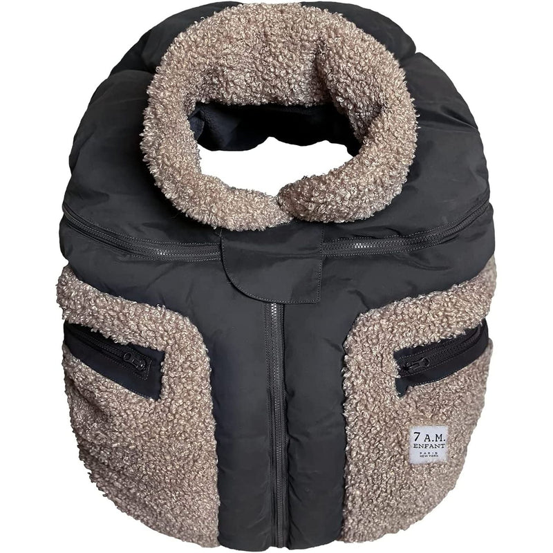 7AM - Car Seat Cocoon - Teddy Applique - Applique Oatmeal - 0 - 12M Mother & Baby