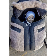7AM - Car Seat Cocoon - Teddy Applique - Applique Oatmeal - 0 - 12M Mother & Baby
