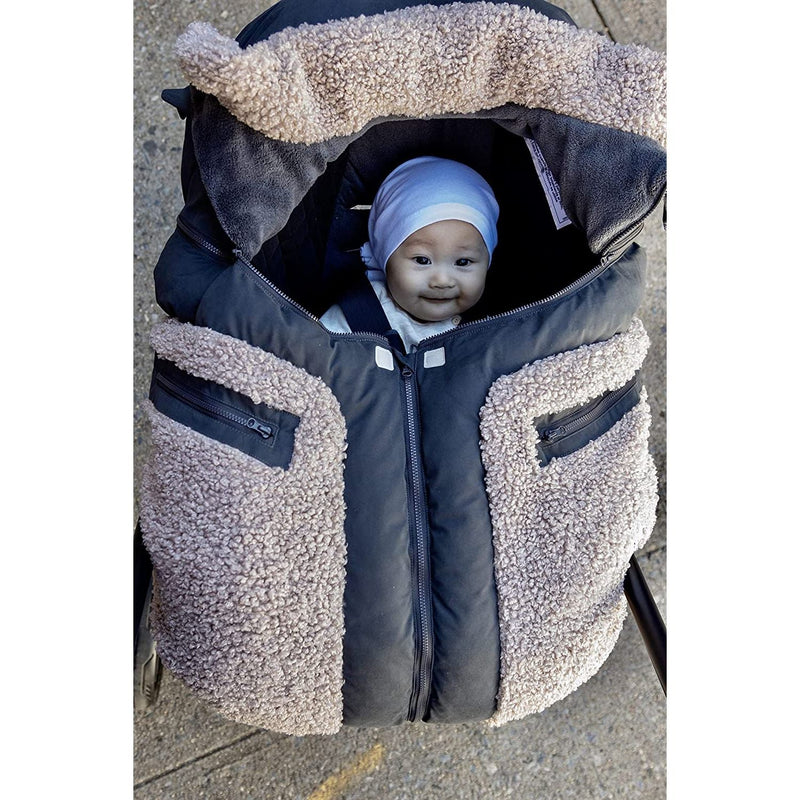 7AM - Car Seat Cocoon - Teddy Applique - Applique Oatmeal - 0 - 12M Mother & Baby