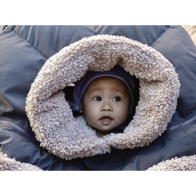 7AM - Car Seat Cocoon - Teddy Applique - Applique Oatmeal - 0 - 12M Mother & Baby