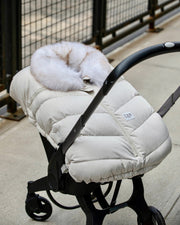 7AM - Car Seat Cocoon - Tundra Mother & Baby Heather Beige / White Faux Fur