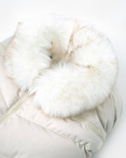 7AM - Car Seat Cocoon - Tundra Mother & Baby Heather Beige / White Faux Fur