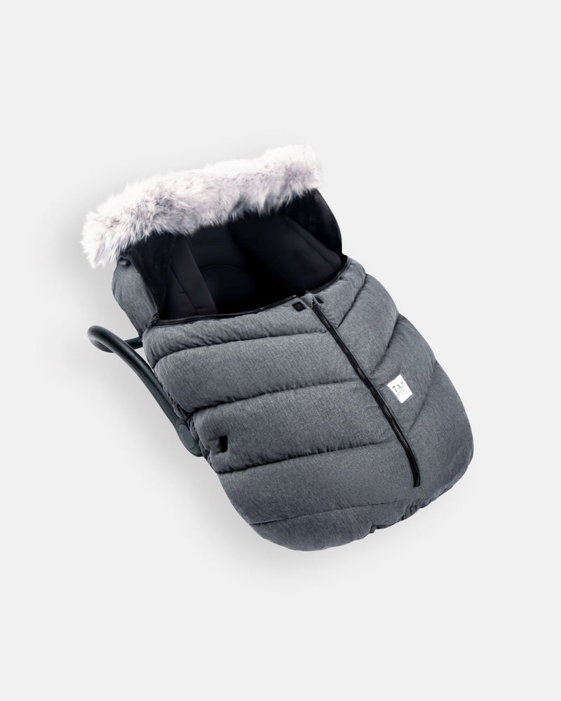 7AM - Car Seat Cocoon - Tundra Mother & Baby Heather Grey Dark / Faux Fur