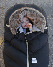 7AM - Car Seat Cocoon - Tundra Mother & Baby Heather Grey Dark / Faux Fur