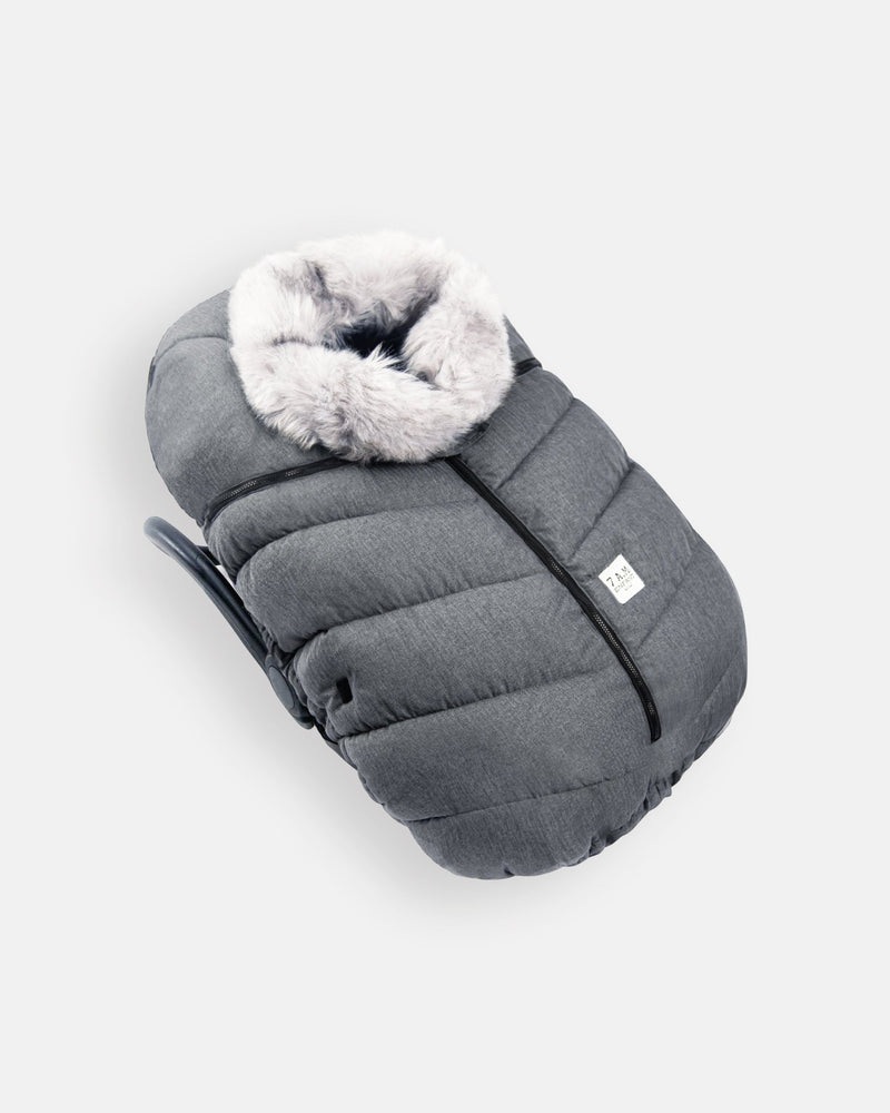 7AM - Car Seat Cocoon - Tundra Mother & Baby Heather Grey Dark / Faux Fur