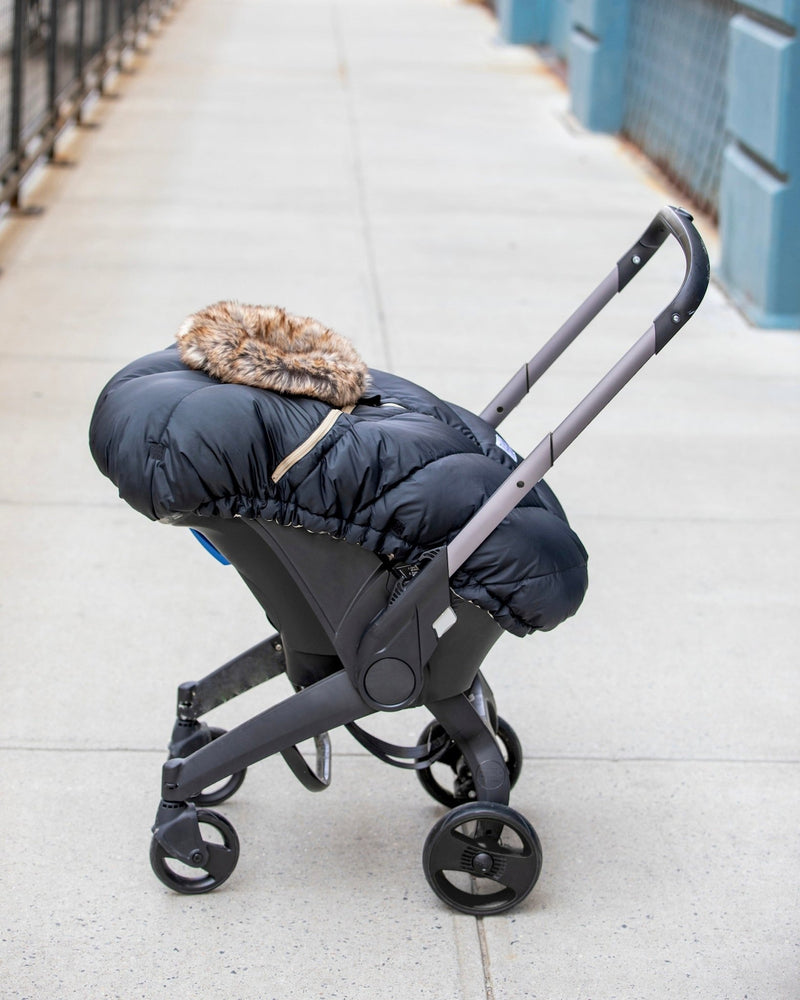 7AM - Car Seat Cocoon - Tundra Mother & Baby Heather Grey Dark / Faux Fur
