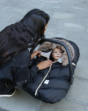 7AM - Car Seat Cocoon - Tundra Mother & Baby Heather Grey Dark / Faux Fur