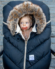 7AM - Car Seat Cocoon - Tundra Mother & Baby Heather Grey Dark / Faux Fur