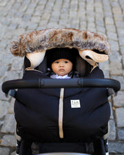 7AM - Car Seat Cocoon - Tundra Mother & Baby Heather Grey Dark / Faux Fur