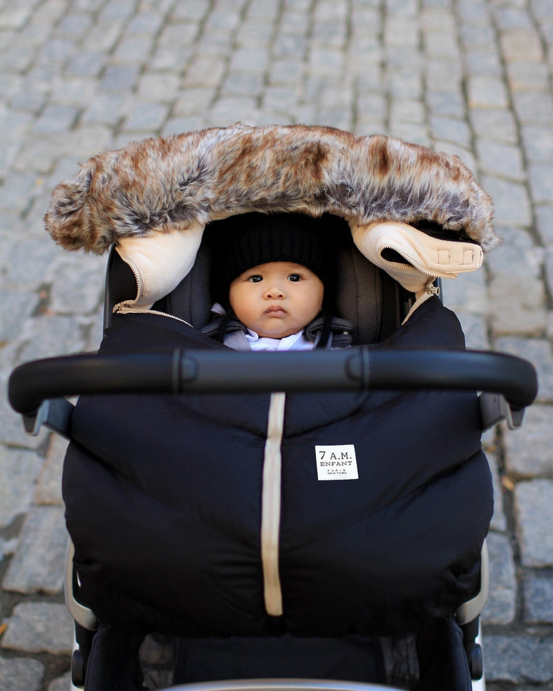 7AM - Car Seat Cocoon - Tundra Mother & Baby Heather Grey Dark / Faux Fur