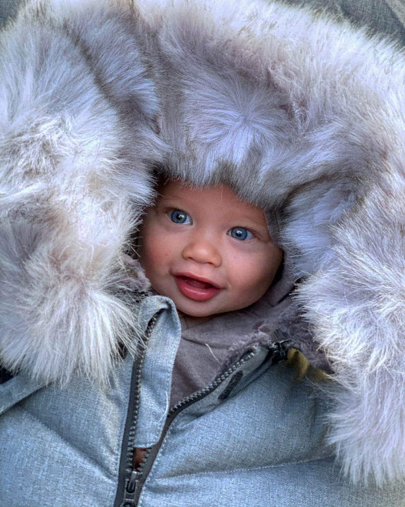 7AM - Car Seat Cocoon - Tundra Mother & Baby Heather Grey Dark / Faux Fur
