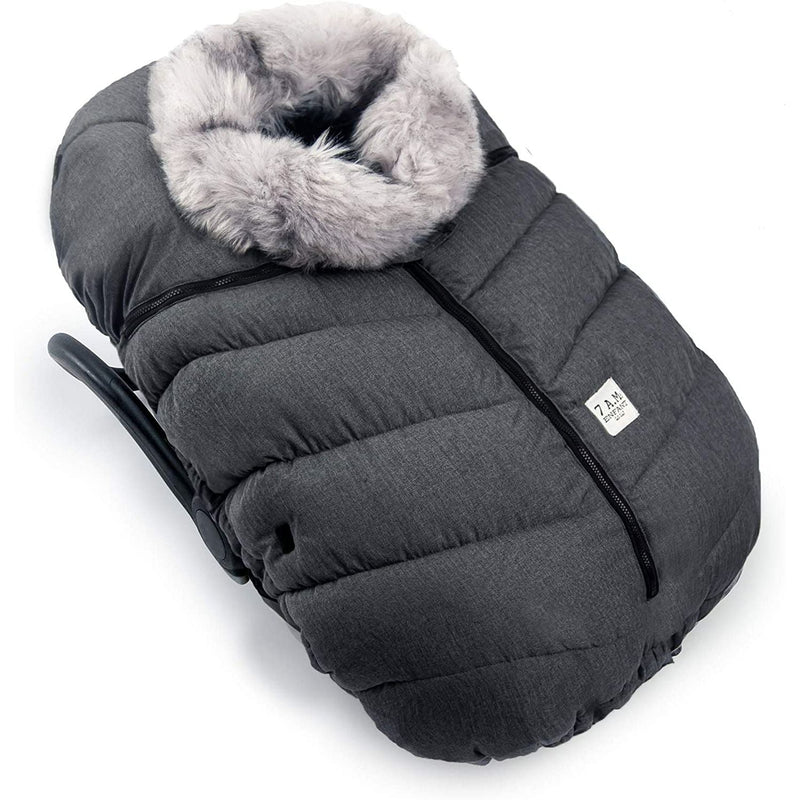 7AM - Car Seat Cocoon - Tundra Mother & Baby Heather Grey Dark / Faux Fur