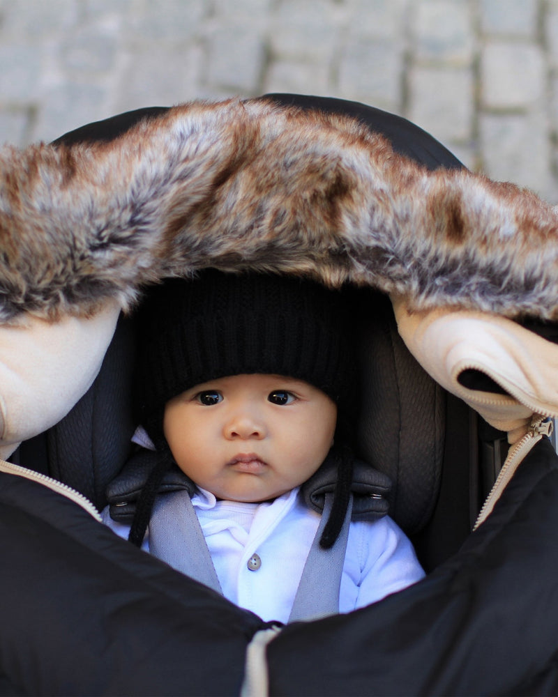 7AM - Car Seat Cocoon - Tundra Mother & Baby Heather Grey Dark / Faux Fur