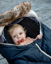 7AM - Car Seat Cocoon - Tundra Mother & Baby Heather Grey Dark / Faux Fur