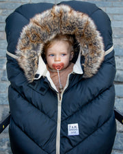 7AM - Car Seat Cocoon - Tundra Mother & Baby Heather Grey Dark / Faux Fur