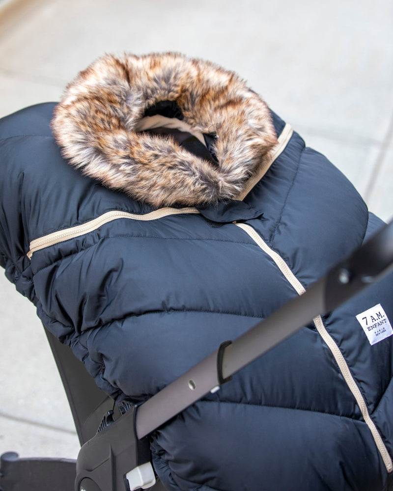 7AM - Car Seat Cocoon - Tundra Mother & Baby Heather Grey Dark / Faux Fur