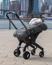 7AM - Car Seat Cocoon - Tundra Mother & Baby Heather Grey Dark / Faux Fur