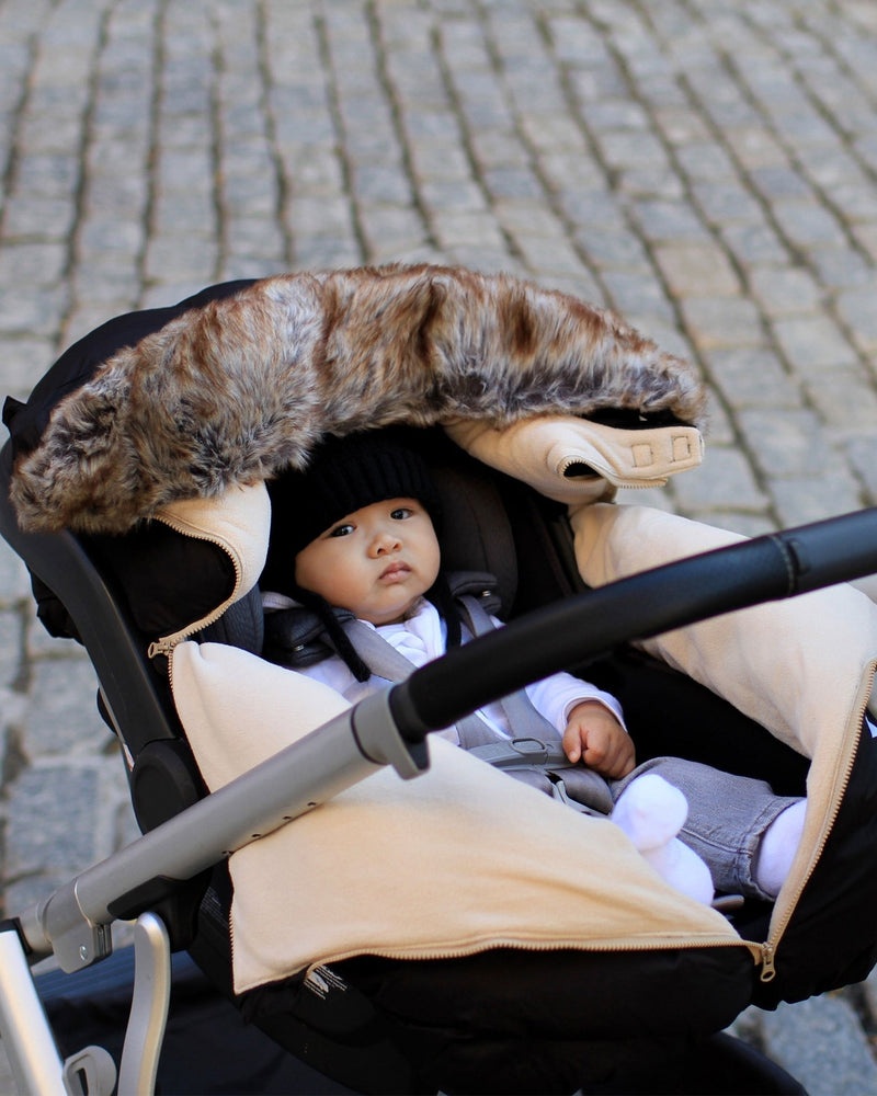 7AM - Car Seat Cocoon - Tundra Mother & Baby Heather Grey Dark / Faux Fur