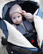 7AM - Car Seat Cover Cocoon - Black, Ash Blue - 0 - 12M Mother & Baby