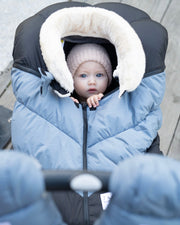 7AM - Car Seat Cover Cocoon - Black, Ash Blue - 0 - 12M Mother & Baby