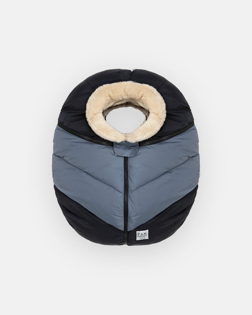 7AM - Car Seat Cover Cocoon - Black, Ash Blue - 0 - 12M Mother & Baby