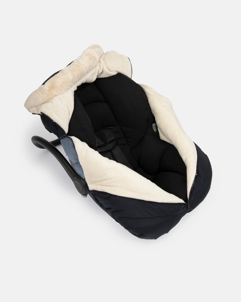 7AM - Car Seat Cover Cocoon - Black, Ash Blue - 0 - 12M Mother & Baby
