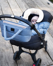 7AM - Car Seat Cover Cocoon - Black, Ash Blue - 0 - 12M Mother & Baby
