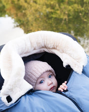 7AM - Car Seat Cover Cocoon - Black, Ash Blue - 0 - 12M Mother & Baby