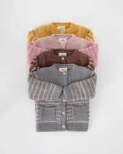 7AM - Cardigan & Camisole Set - Fuzzy Mother & Baby Amber / Ecru 6 - 9M